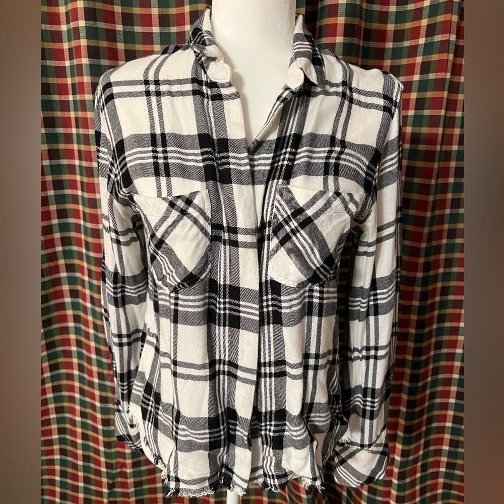 Cloth & Stone Monochrome Plaid Shirt